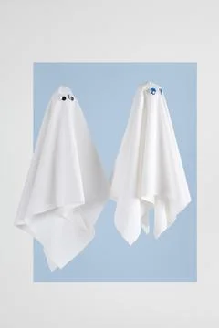 Ghost frame couple blue Stock Photos
