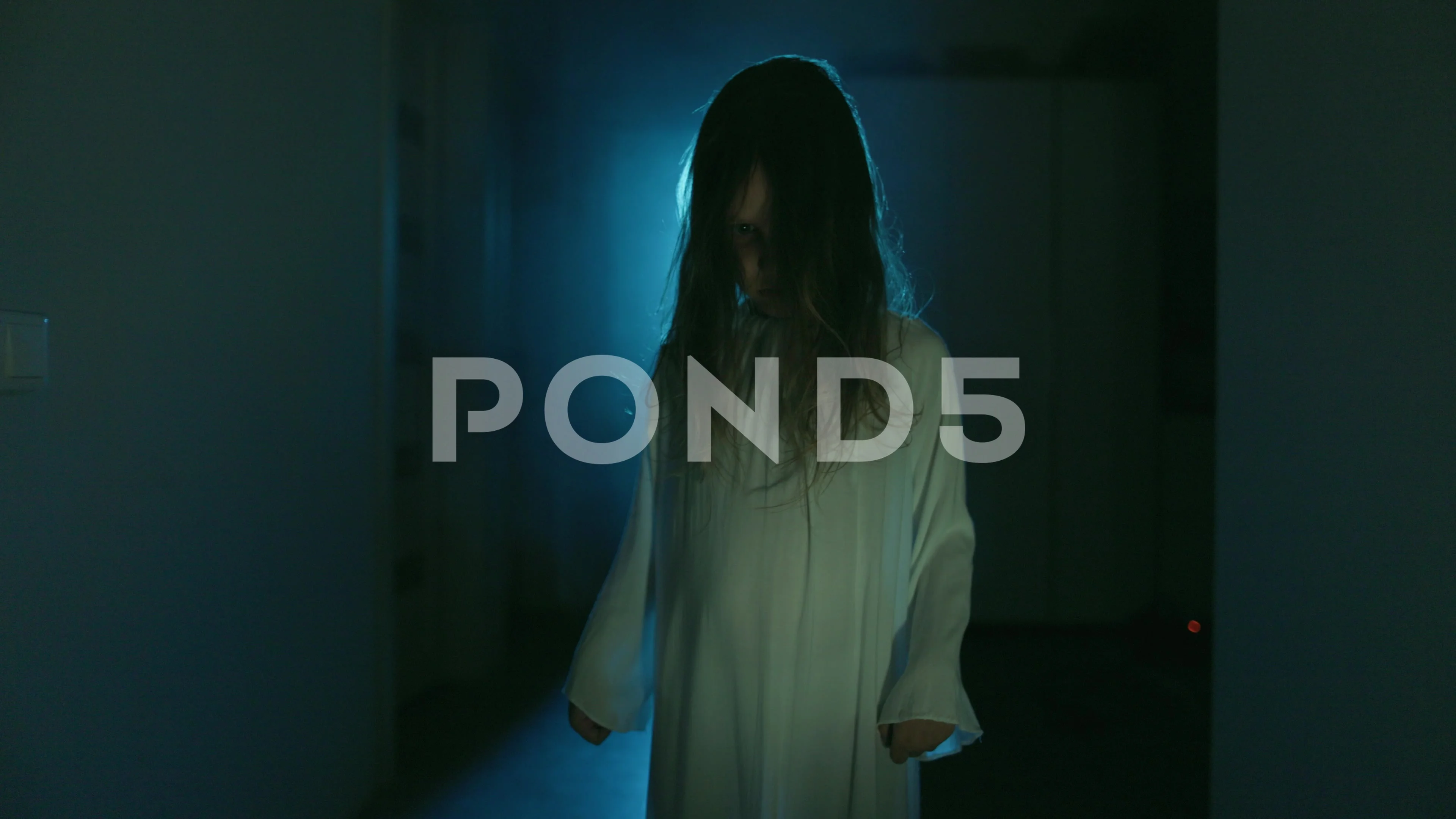 Ghost Girl In White Nightgown With Loose... | Stock Video | Pond5
