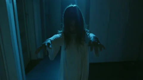 Ghost Girl In White Nightgown With Loose... | Stock Video | Pond5