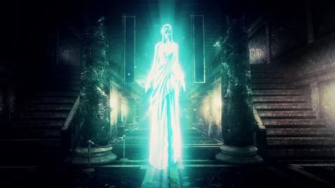 Ghost Goddess Divine Apparition Animated Background 3D Rendering Animation Stock Footage