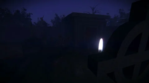 Ghost in the Graveyard Stock Footage 24974649