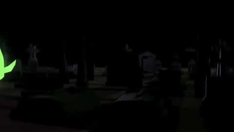 Ghost in graveyard halloween concept Stock Footage 87537926