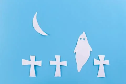 Ghost on a graveyard 스톡 사진