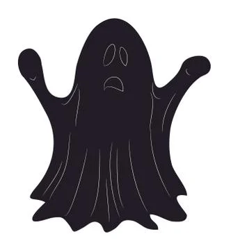 Ghost for halloween drawing silhouette vector Stock-Illustration