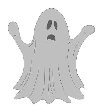 Ghost for halloween drawing, vector Illustrazione stock