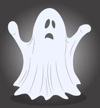 Ghost for halloween drawing, vector Illustrazione stock
