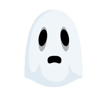 Ghost.The Halloween element. White cute character. Icon of death. Stock Illustration