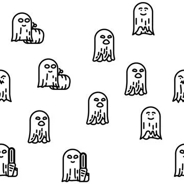 Ghost halloween scary spooky vector seamless pattern Stockillustratie