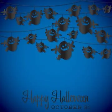 Ghost halloween string card in vector format. Stockillustratie