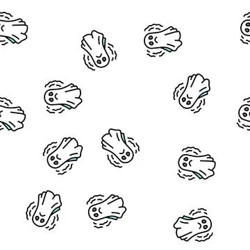 Ghost halloween vector seamless pattern Stock Illustration