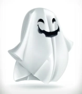 Ghost. Happy Halloween, 3d vector icon Stock Illustration