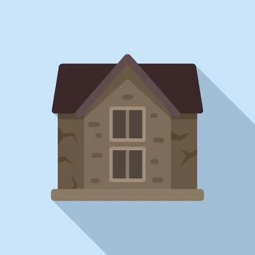 Ghost house icon flat vector. Spooky building Stock Illustration