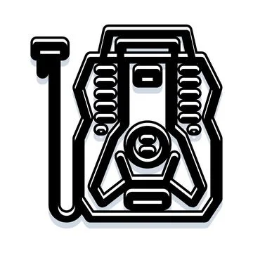 Ghost hunting equipment sci fi movie gadget icon Stock Illustration