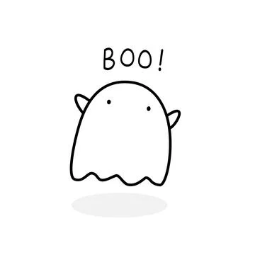 Ghost icon. Doodle ghost Vector Illustration. 스톡 일러스트