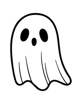 Ghost icon doodle hand drawn. Outline line drawing clipart symbol. Vector i.. Illustrazione stock