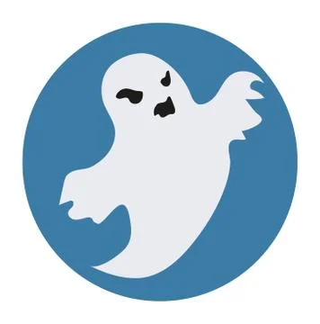 Ghost icon flat style. Isolated on white background. Vector illustration. Stock Illustration