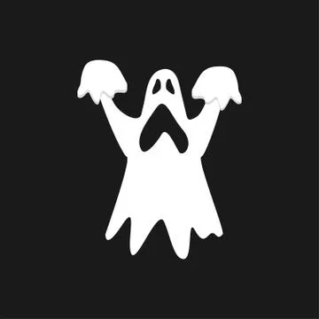Ghost icon isolated on black background. Stock Illustration