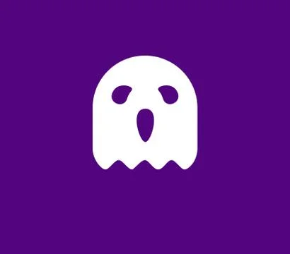 Ghost icon in purple background Stock Illustration