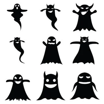 Ghost icon set Stock Illustration