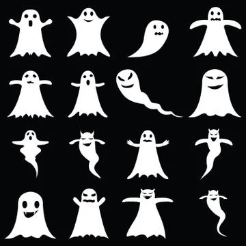 Ghost icon set Stock Illustration