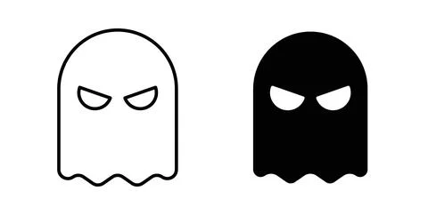 Ghost icon. Style is flat and line symbol Stock Illustration