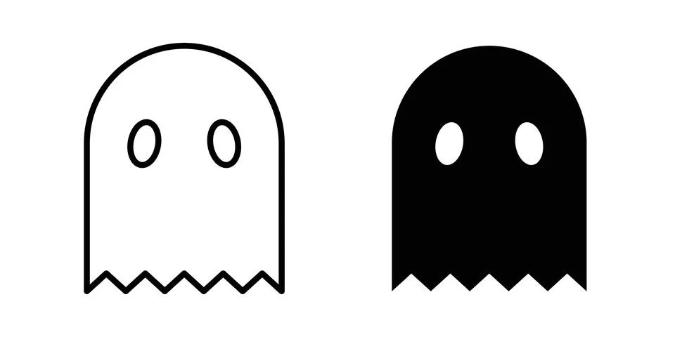Ghost icon thin line and clipart style vector set Stock Illustration