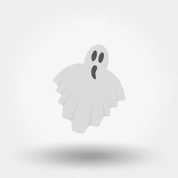 Ghost. Icon. Vector. Flat. Stock Illustration