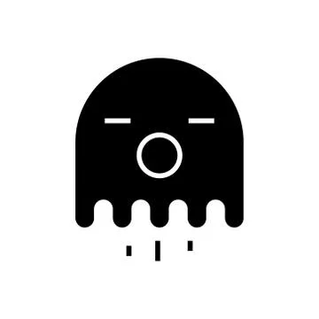 Ghost icon, vector illustration, black sign on isolated background 스톡 일러스트