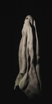 Ghost isolated on black Stock Illustration