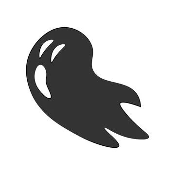 Ghost isolated on white background. Simple flat style design elements. Stock Illustration