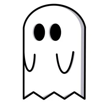 Ghost on isolated white background. A symbol for halloween. Illustration for  Stock Illustration