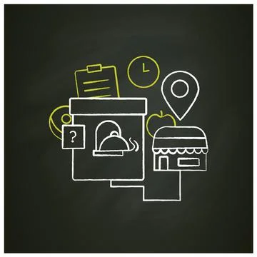 Ghost kitchen chalk icon Stock Illustration