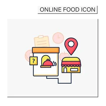Ghost kitchen color icon Stock Illustration