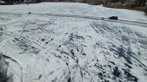 Ghost Lake Ice Drifting, 2022 Stock Footage 231334202