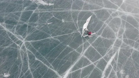 Ghost Lake Ice Drifting, 2023 Stock Footage 231334261