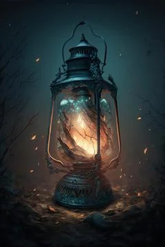 Ghost lantern Stock Illustration