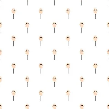Ghost lollipop pattern creating a spooky halloween background Stock Illustration