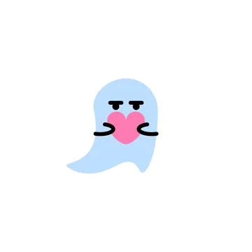 Ghost love. Vector logo in bold line style Stock Illustration