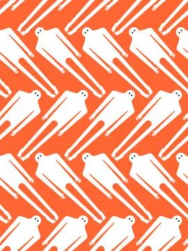 Ghost man Pattern seamless. human phantom Background. Spook Kids fabric ornam Stock-Illustration