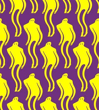 Ghost man Pattern seamless. human phantom Background. Spook Kids fabric ornam Stock-Illustration