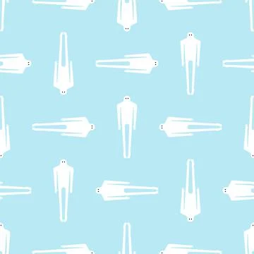 Ghost man Pattern seamless. human phantom Background. Spook Kids fabric ornam Stock Illustration