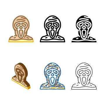 Ghost mask face color icon vector series Stock Illustration