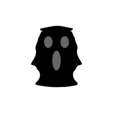 Ghost mask icon. Simple style Halloween holiday poster background symbol. G.. Stock Illustration