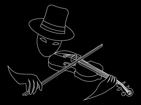Ghost in mask playing on violin Stock Illustration