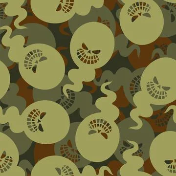Ghost military Pattern seamless. spook army Background. Protective texture fo Stock Illustration