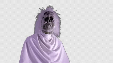 Ghost-like monster creeps into view from side of screen - includes alpha channel Stock-Footage 139441359