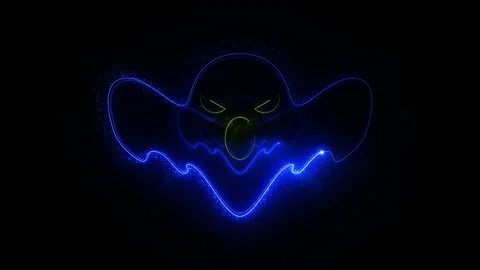 Ghost Neon Shape Animation, Background, Loop Stock Footage 162393051