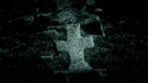Ghost on old cemetery Stock Footage 82284833