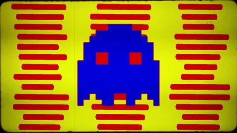 Ghost Pacman - pop art 80s, vj loop Back... | Stock Video | Pond5
