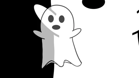 Ghost Parade on Black Background 4K Loop Stock Footage 285989821